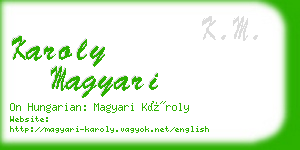 karoly magyari business card